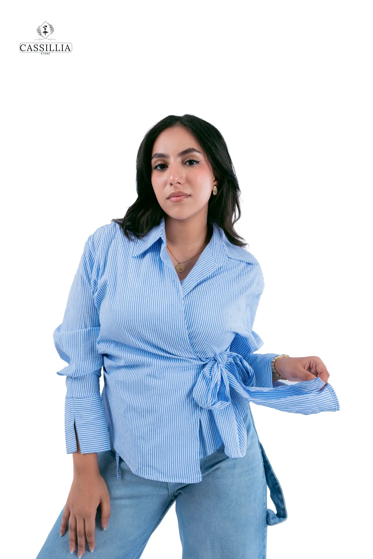 Strass Wrap Blouse - View 7