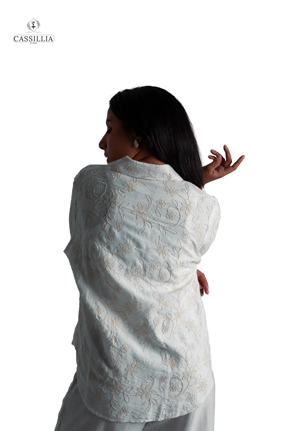 Embroidered Linen Shirt  - View 12