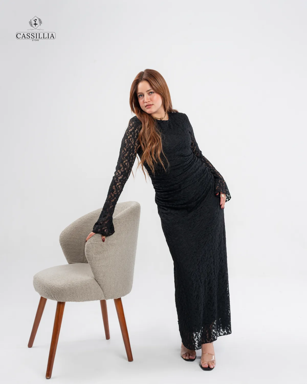 Long Guipure Lace Dress - View 5