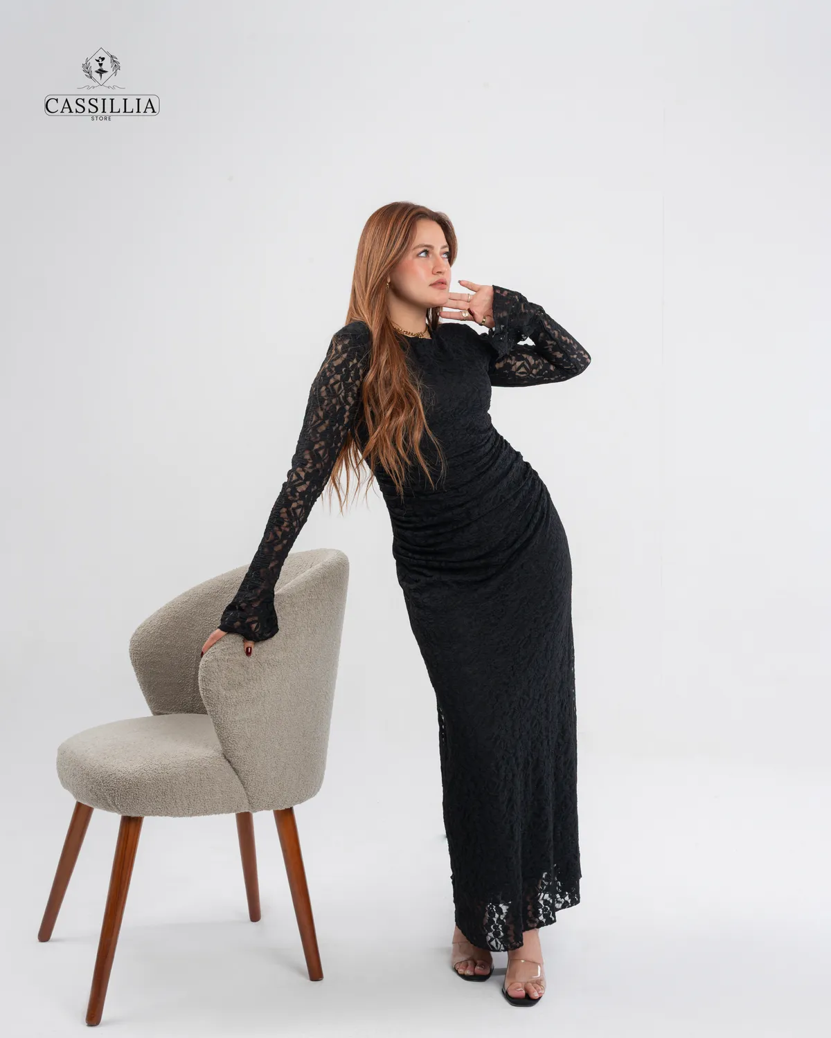 Long Guipure Lace Dress - View 6