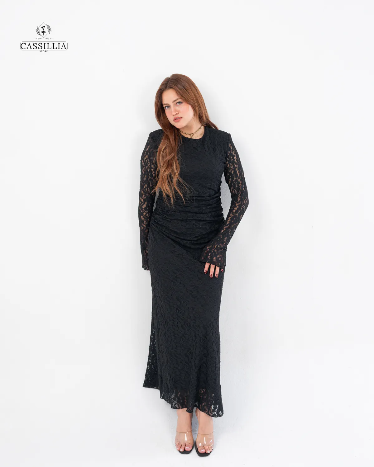 Long Guipure Lace Dress - View 7