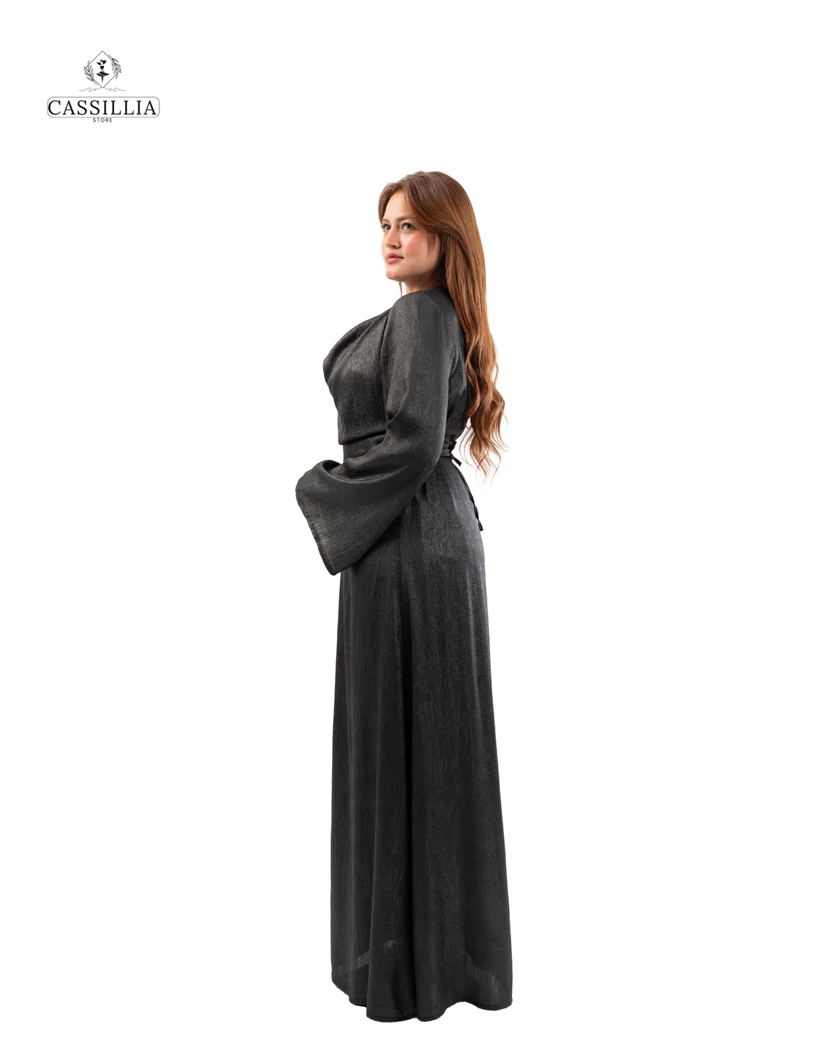 Serena Gradient Satin Dress - View 3