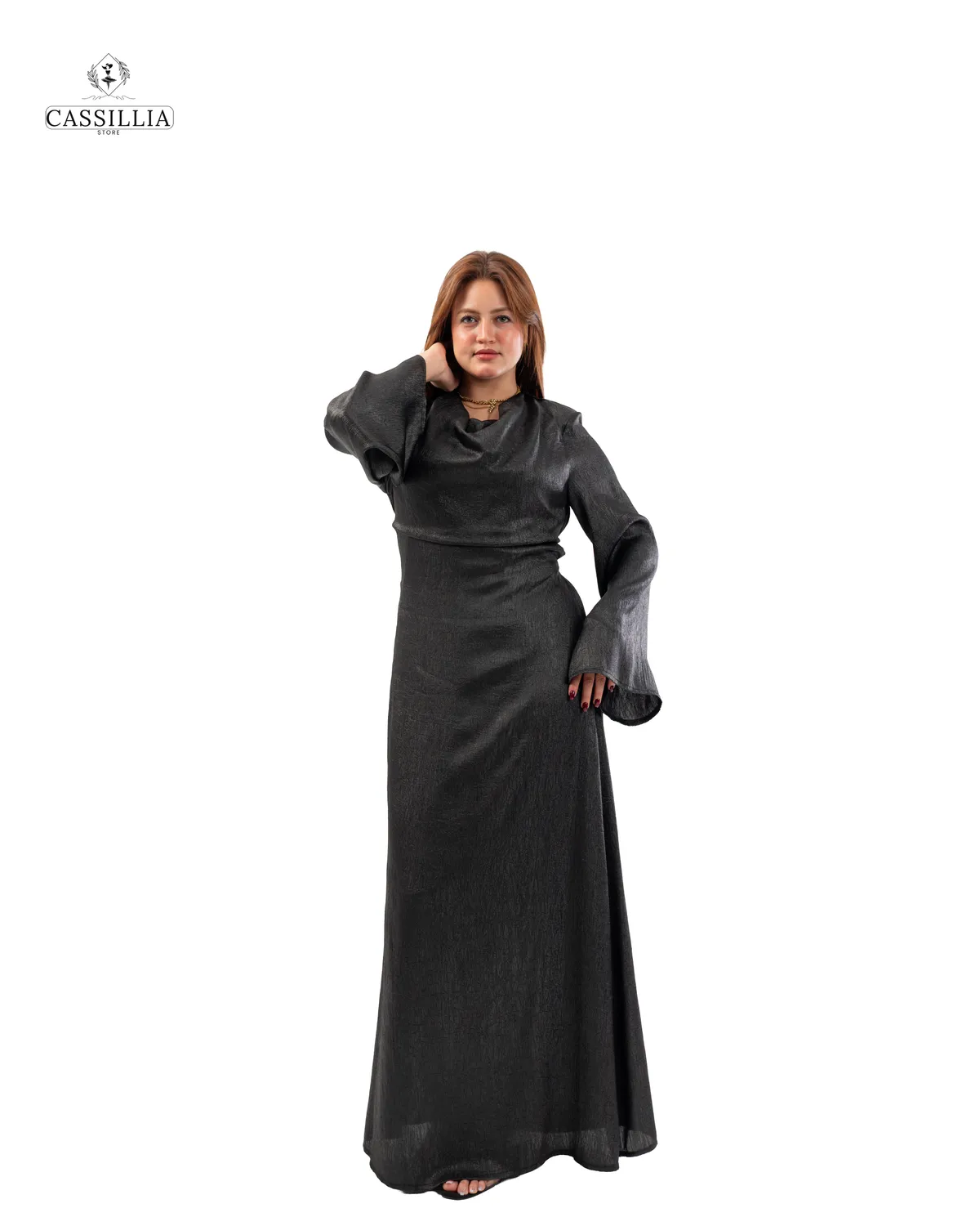 Serena Gradient Satin Dress - View 12