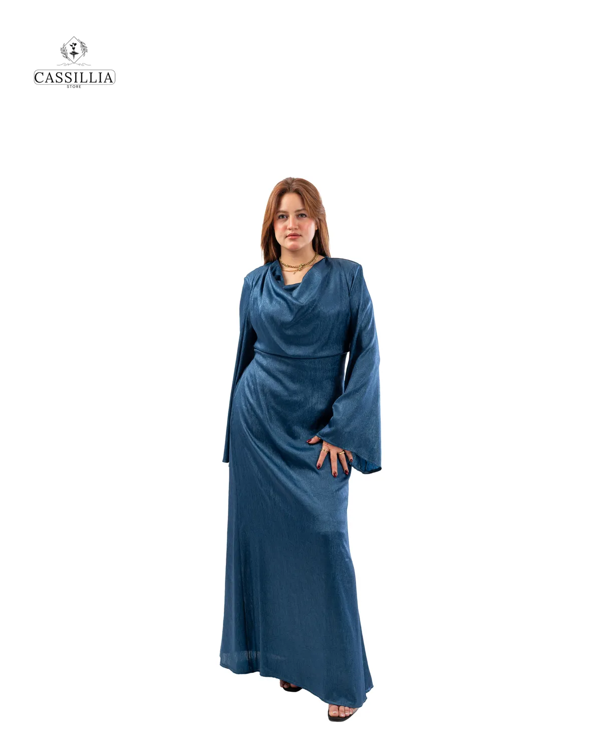 Serena Gradient Satin Dress - View 3