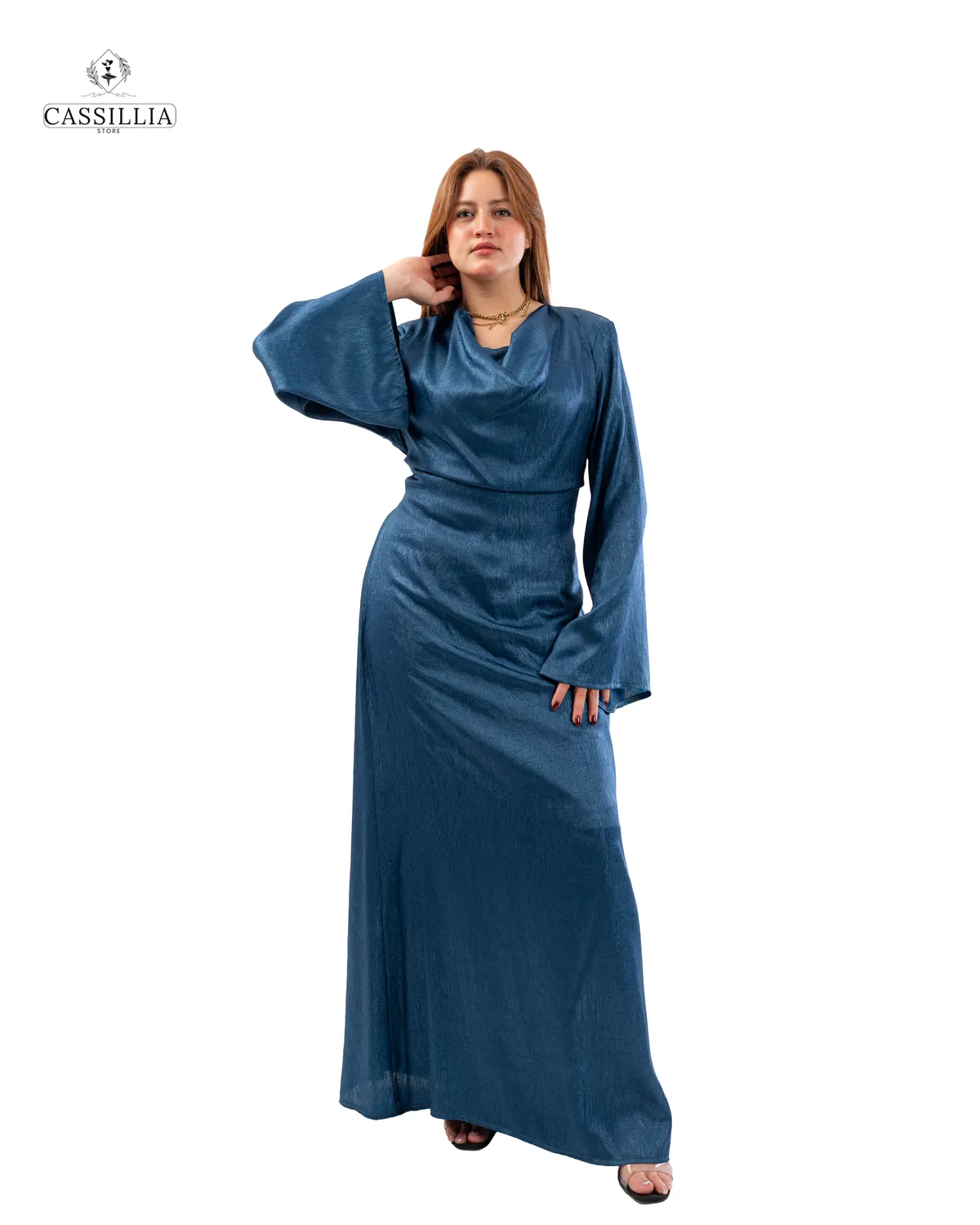 Serena Gradient Satin Dress - View 6
