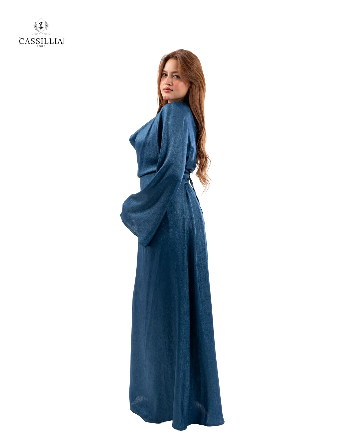 Serena Gradient Satin Dress - View 8