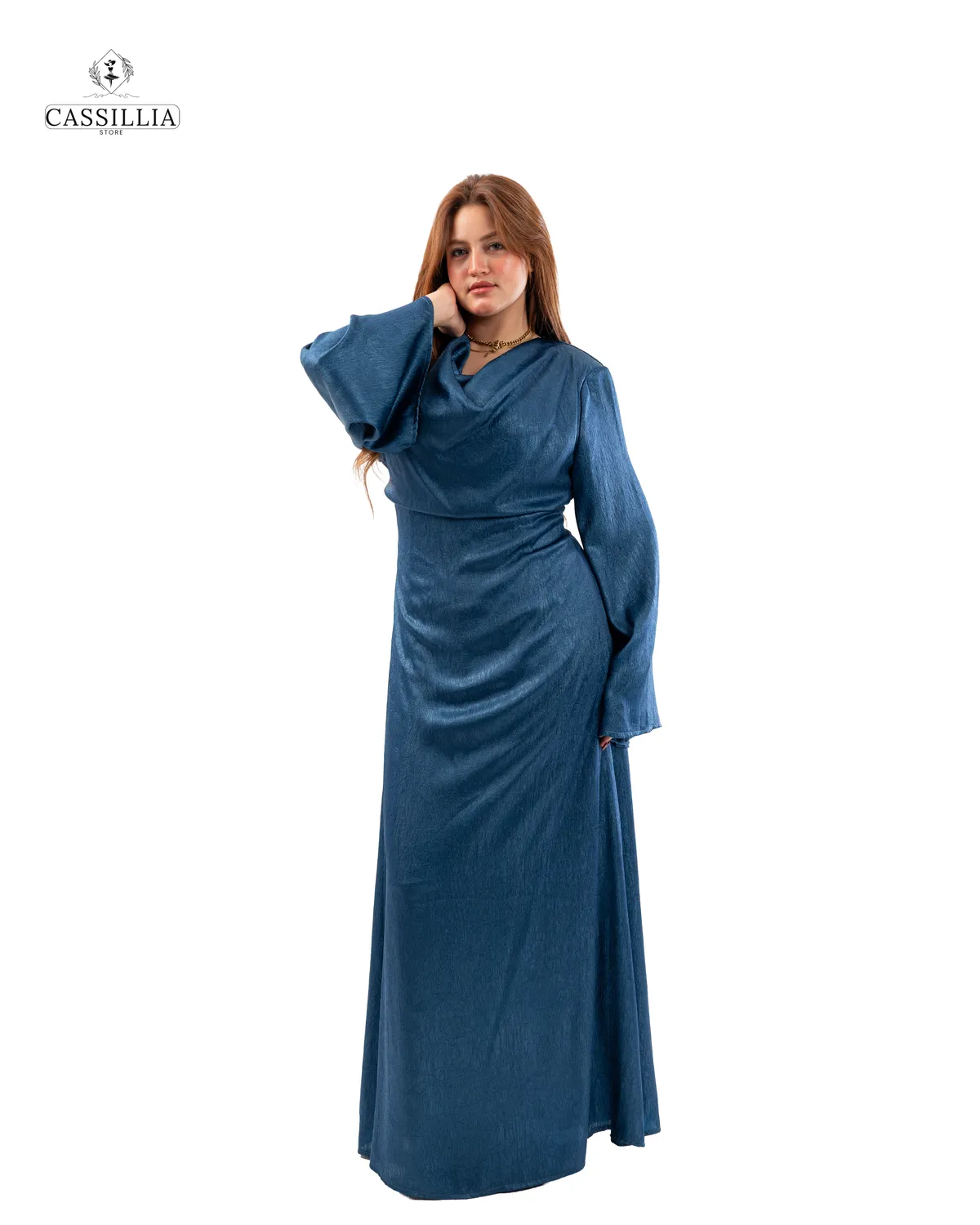 Serena Gradient Satin Dress - View 10