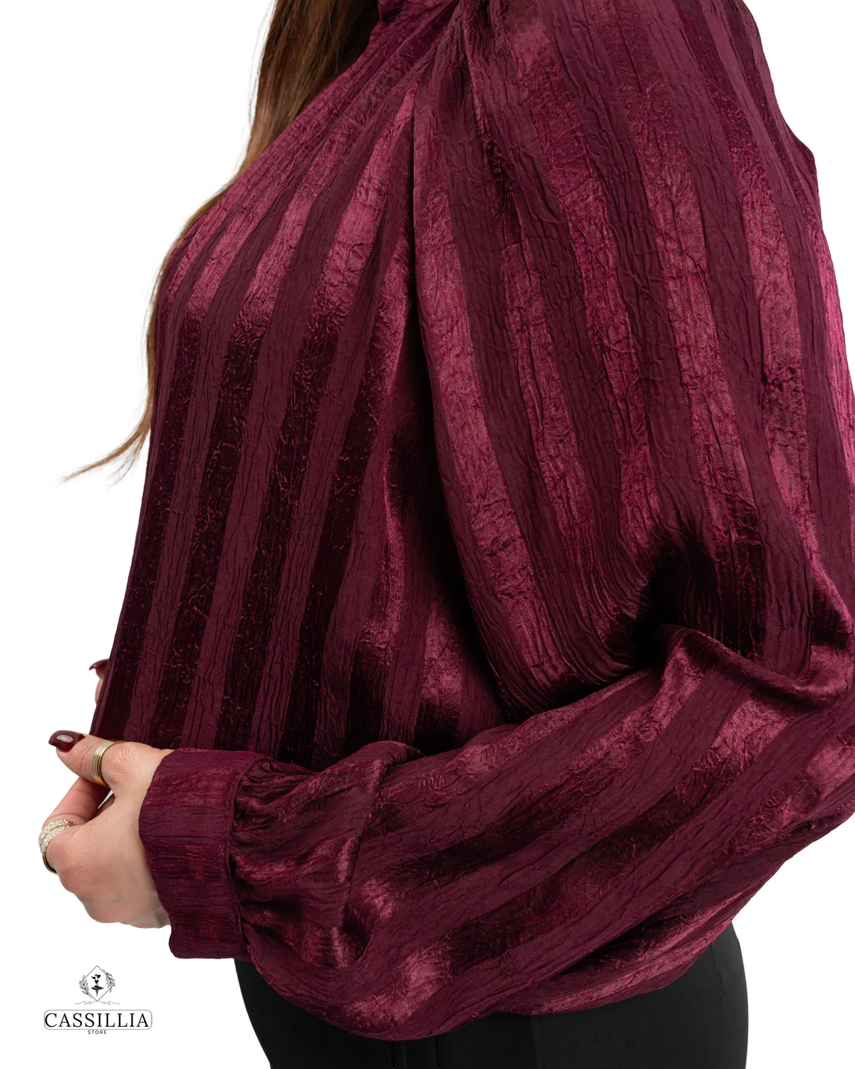 Crinkle Striped Blouse - View 8